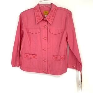 NWT Ruby Rd. Think Pink Embellished Button Front Blazer Size‎ 10